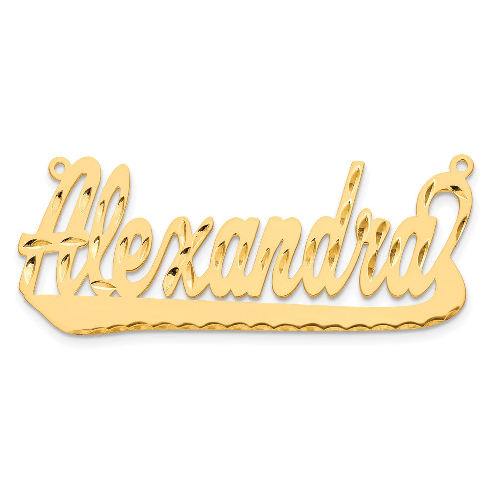 Sterling Silver/Gold-plated Diamond-cut Underlined Name Plate