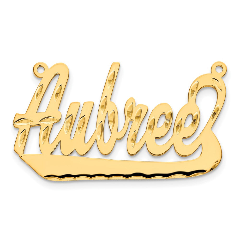 Sterling Silver/Gold-plated Diamond-cut Underlined Name Plate