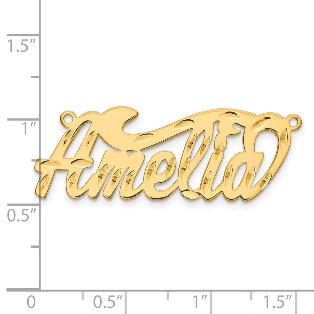 14k Yellow Gold Diamond-cut name Plate