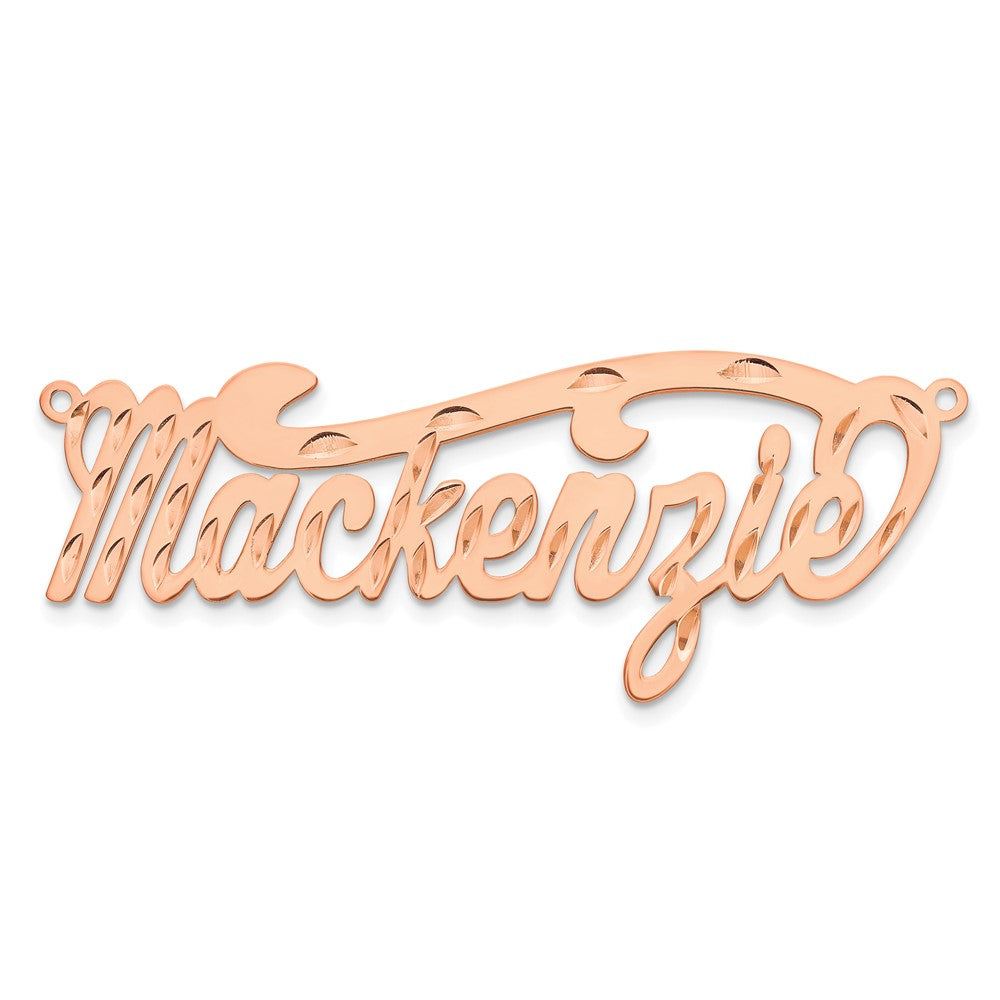 Sterling Silver/Rose-plated Diamond-cut Name Plate