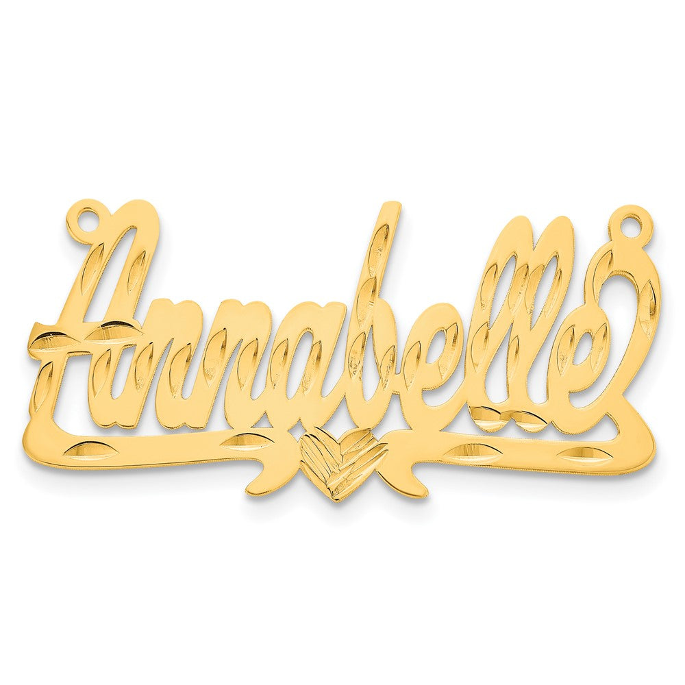 Sterling Silver/Gold-plated Diamond-cut Heart Name Plate