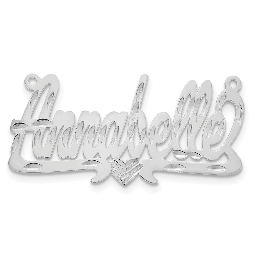 Sterling Silver/Rhodium-plated Diamond-cut Heart Name Plate