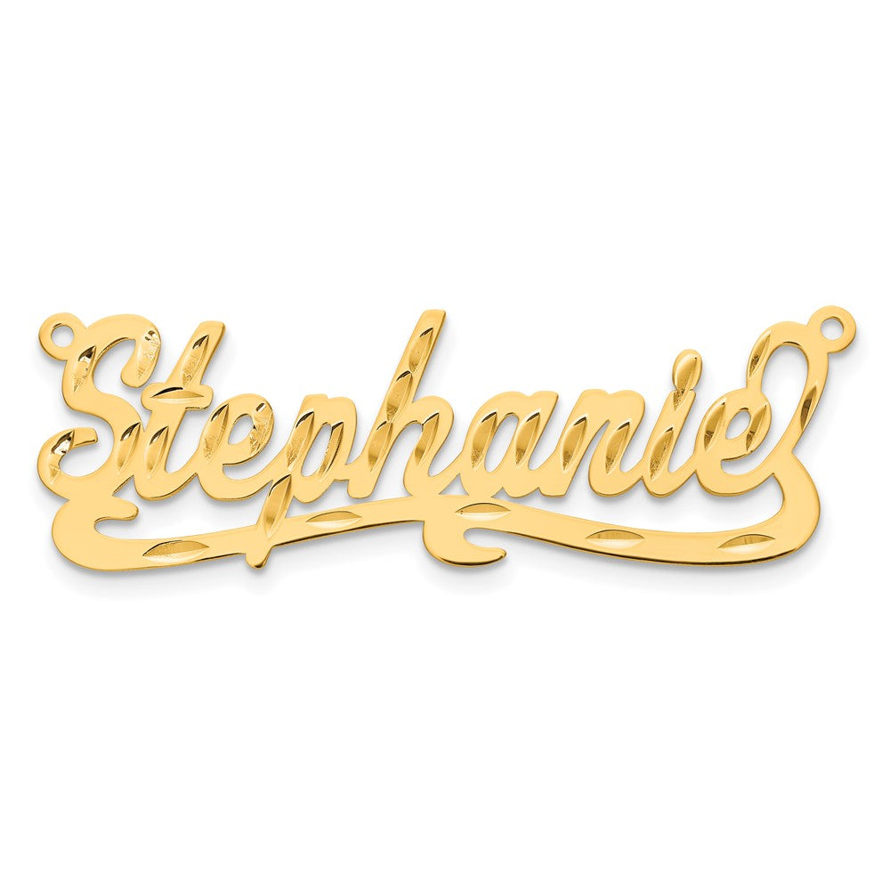14k Yellow Gold Diamond-cut Name Plate