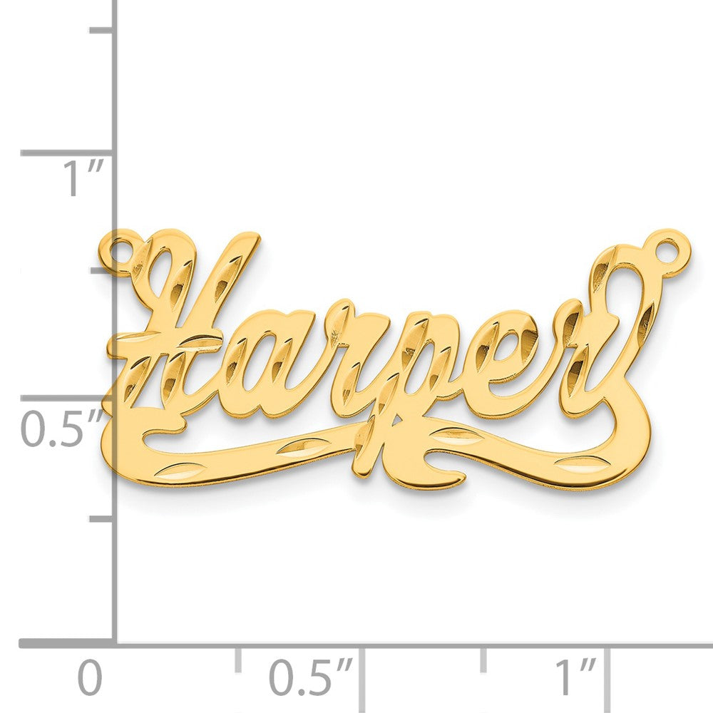 Sterling Silver/Gold-plated Diamond-cut Name Plate