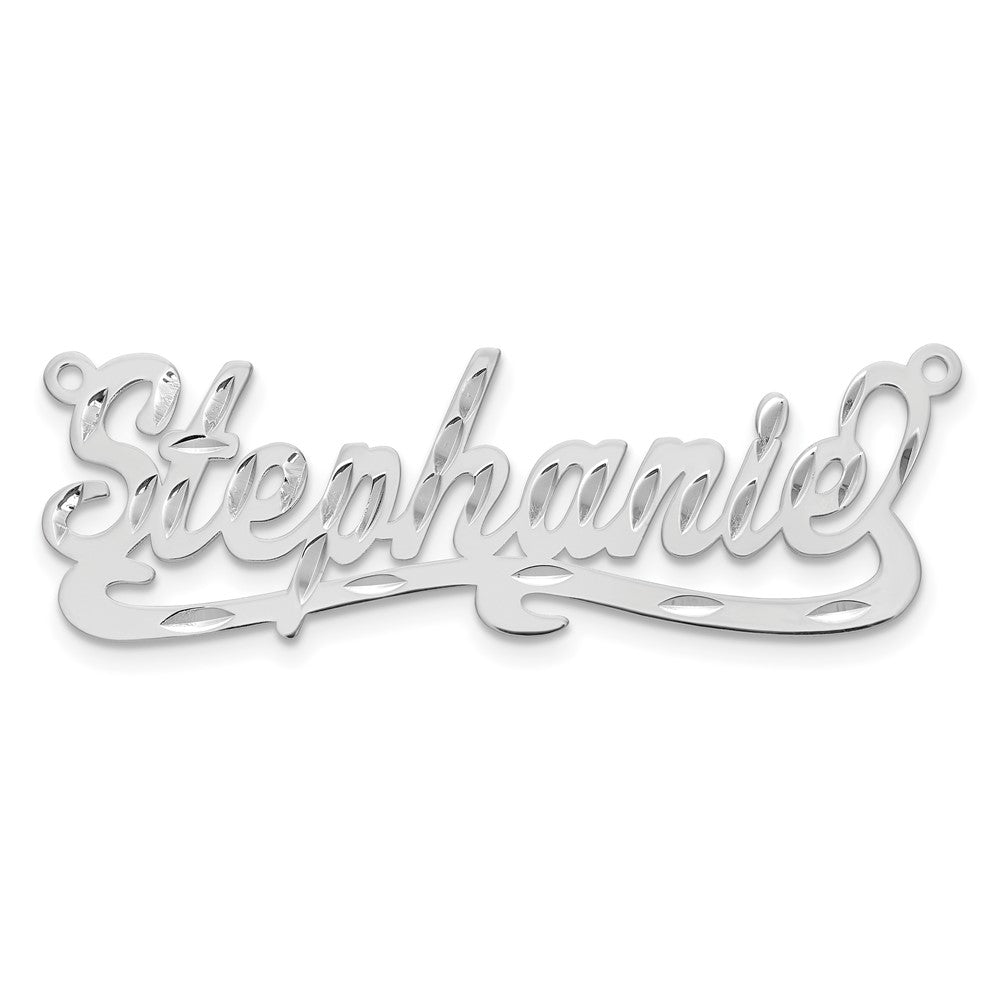 Sterling Silver/Rhodium-plated Diamond-cut Name Plate