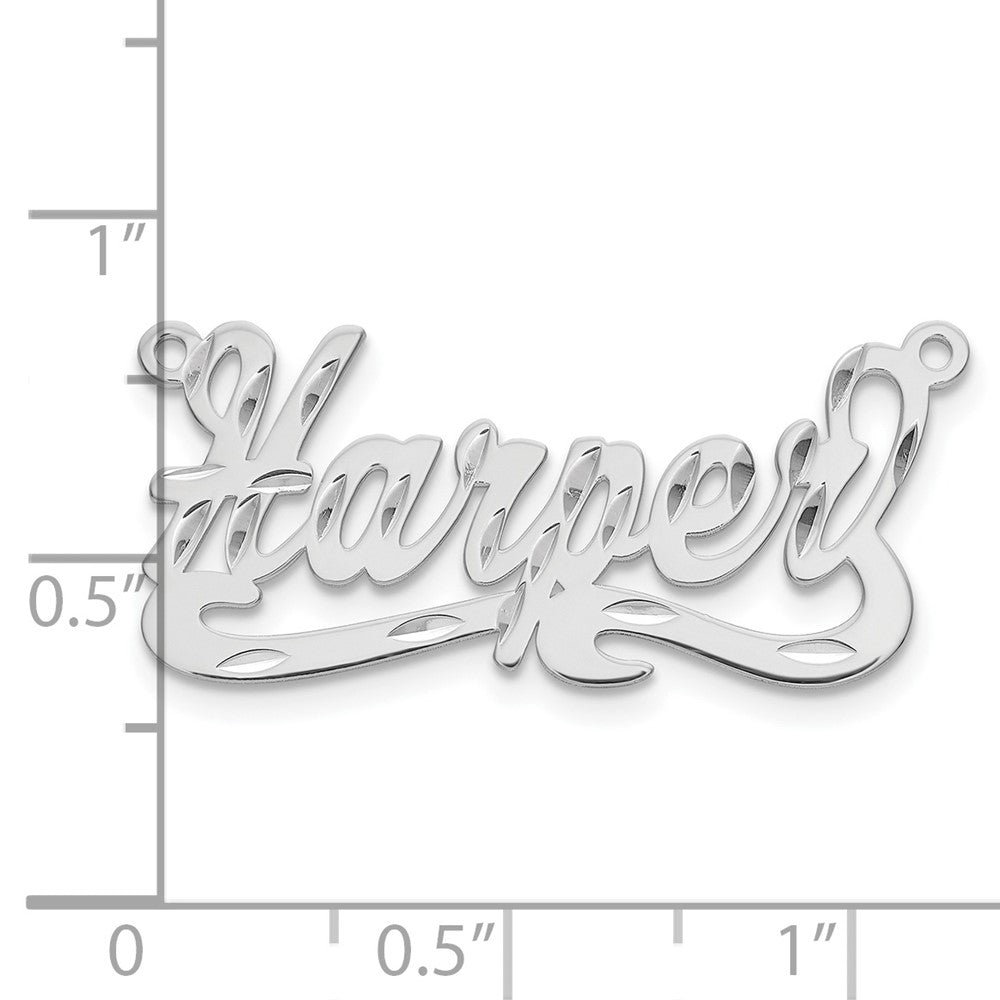 Sterling Silver/Rhodium-plated Diamond-cut Name Plate