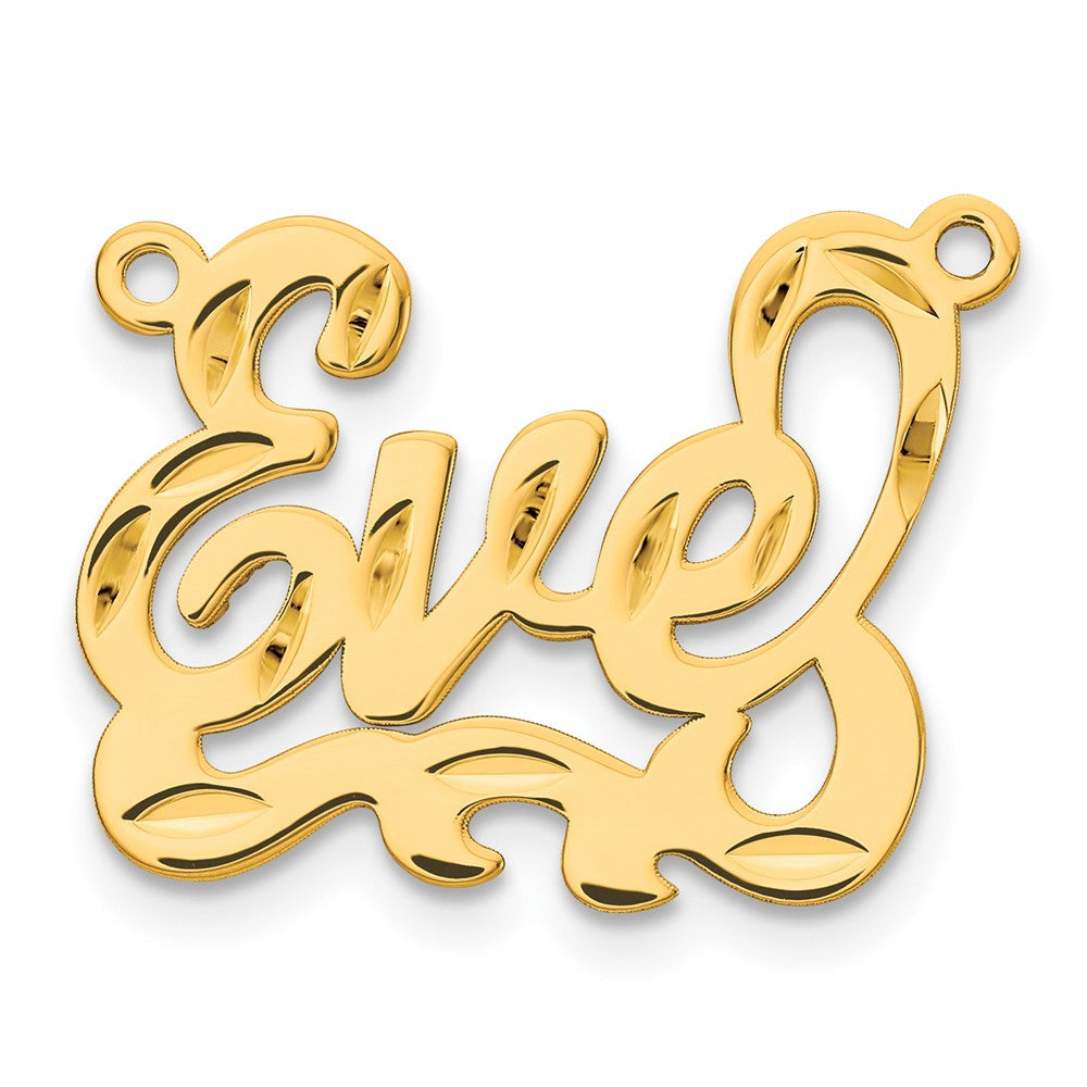 14k Yellow Gold Diamond-cut Name Plate