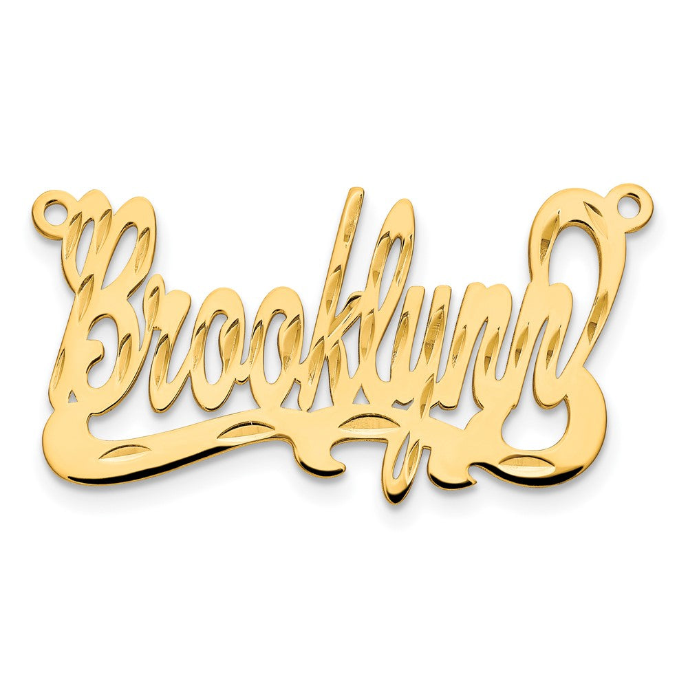 14k Yellow Gold Diamond-cut Name Plate