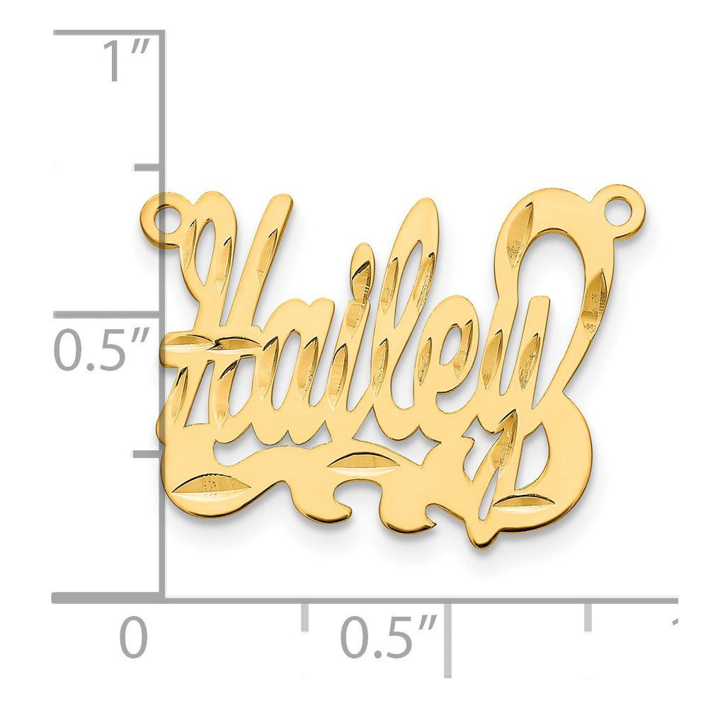 14k Yellow Gold Diamond-cut Name Plate