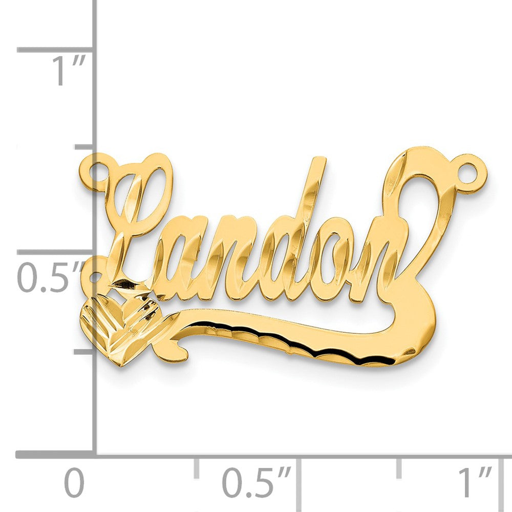 14k  Yellow Gold Diamond-cut Heart Name Plate