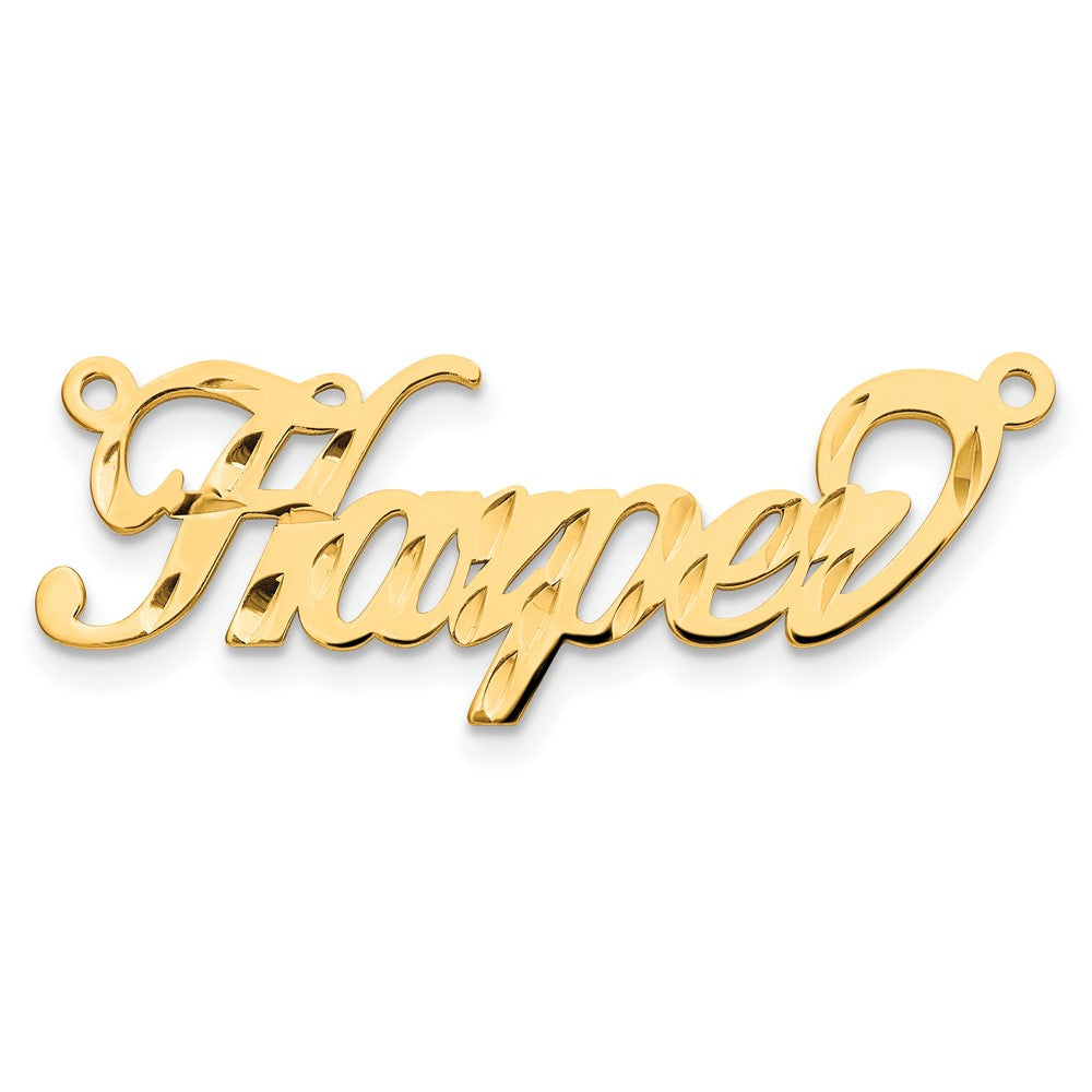 14k Yellow Gold Diamond-cut Name Plate