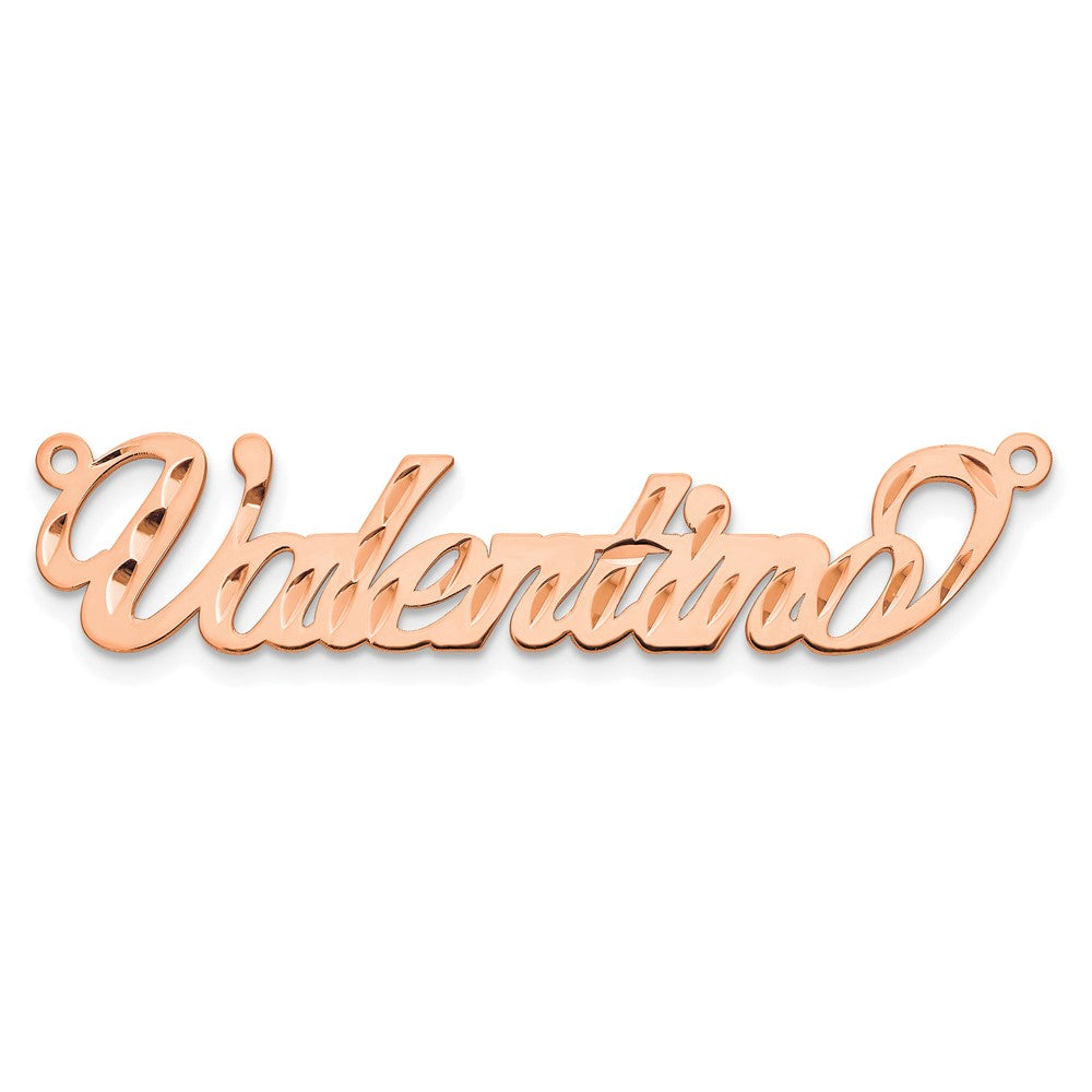 Sterling Silver/Rose-plated Diamond-cut Name Plate