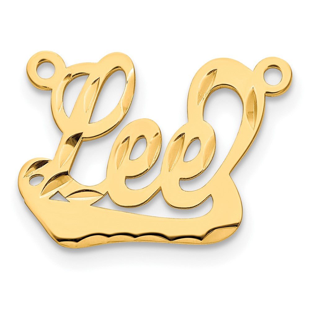 14k Yellow Gold Diamond-cut Underlined Name Plate