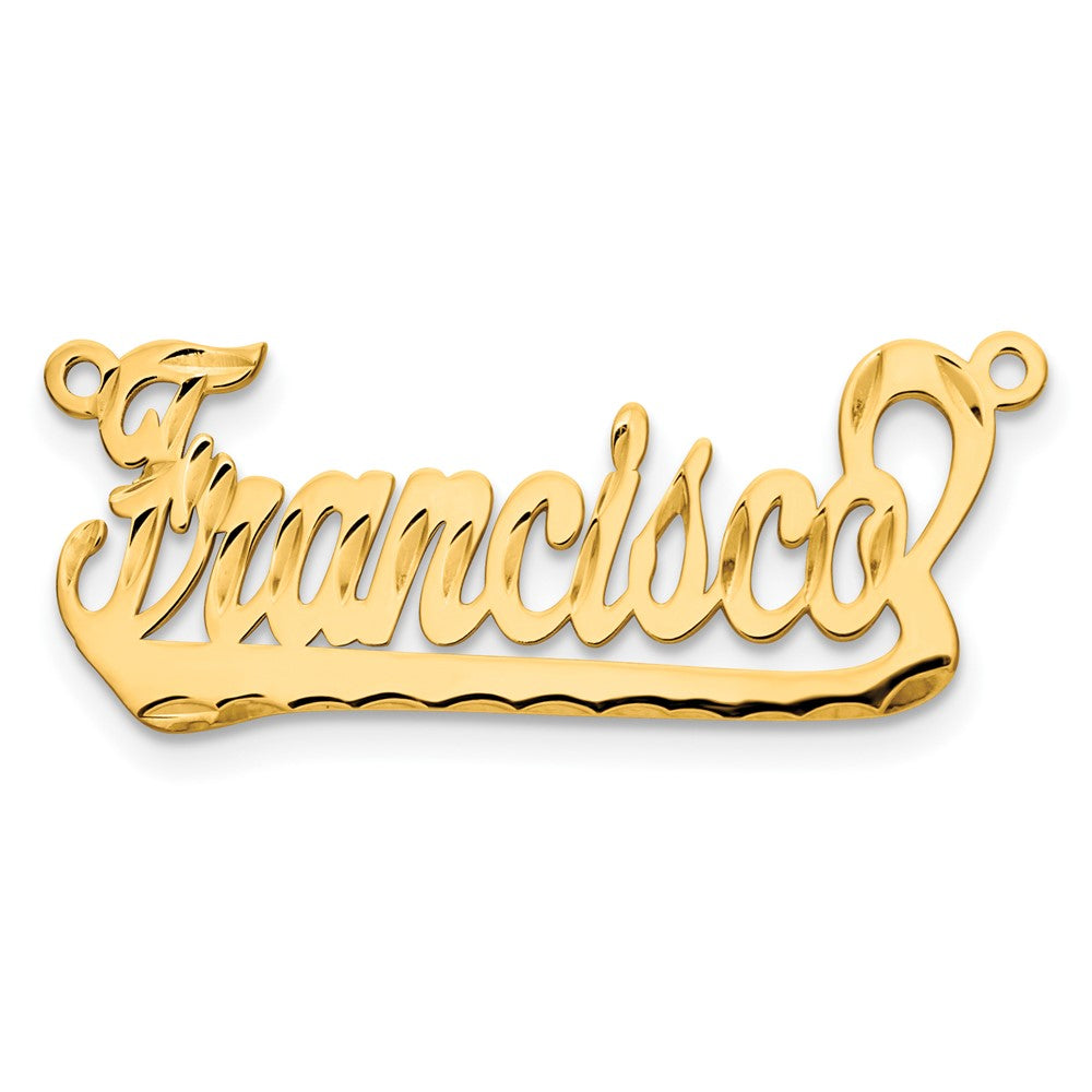 14k Yellow Gold Diamond-cut Underlined Name Plate