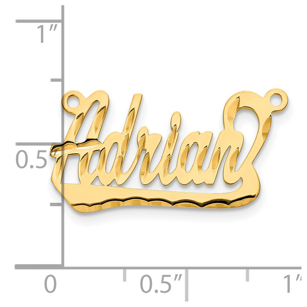 14k Yellow Gold Diamond-cut Underlined Name Plate