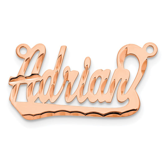 14k Rose Gold Diamond-cut Underlined Name Plate