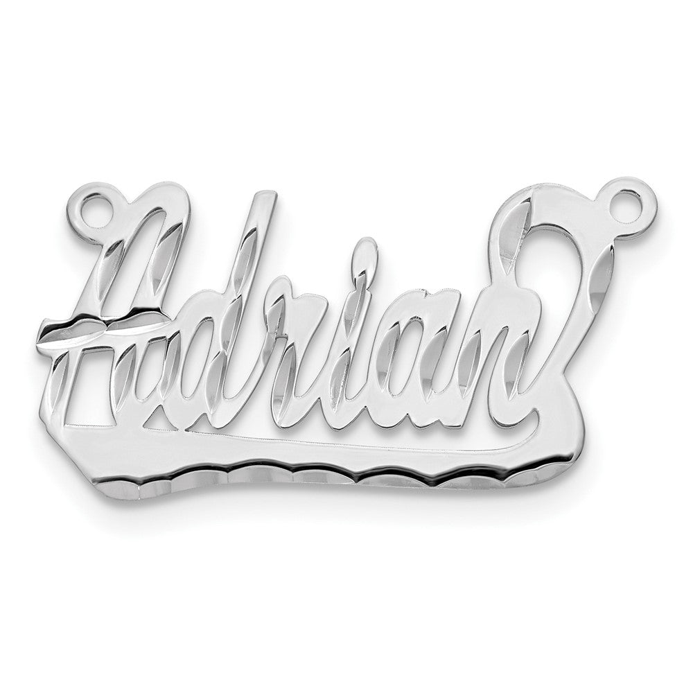Sterling Silver/Rhodium-plated Diamond-cut Underlined Name Plate