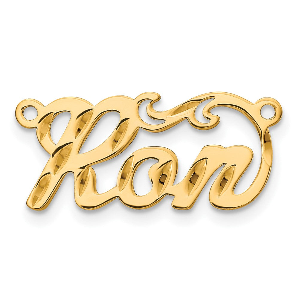 14k Yellow Gold  Diamond-cut Name Plate