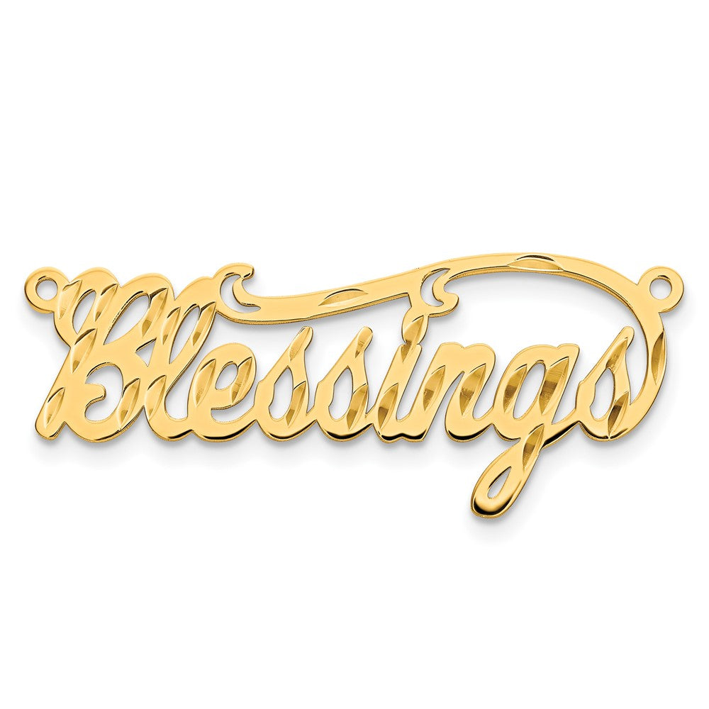 14k Yellow Gold  Diamond-cut Name Plate