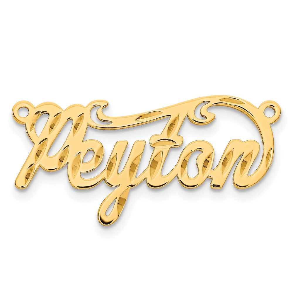 14k Yellow Gold  Diamond-cut Name Plate
