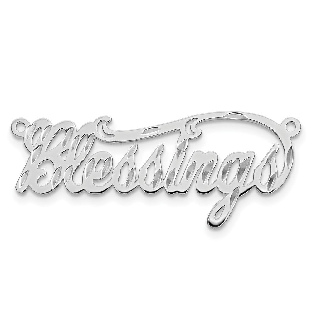 10k White Gold Diamond-cut Name Plate