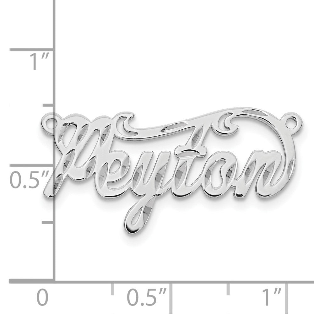 Sterling Silver/Rhodium-plated Diamond-cut Name Plate