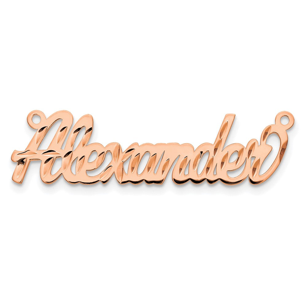 Sterling Silver/Rose-plated Diamond-cut Name Plate