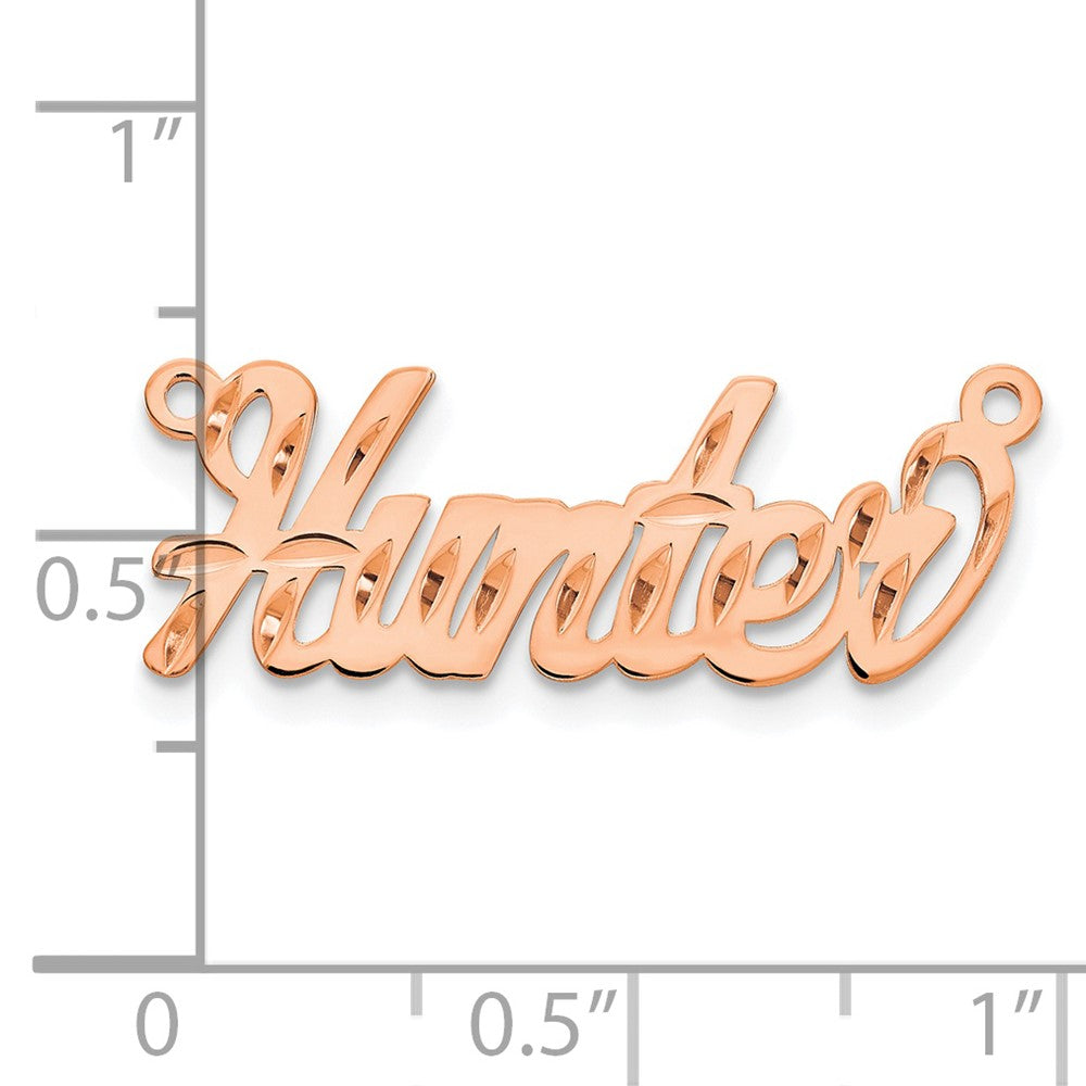 Sterling Silver/Rose-plated Diamond-cut Name Plate