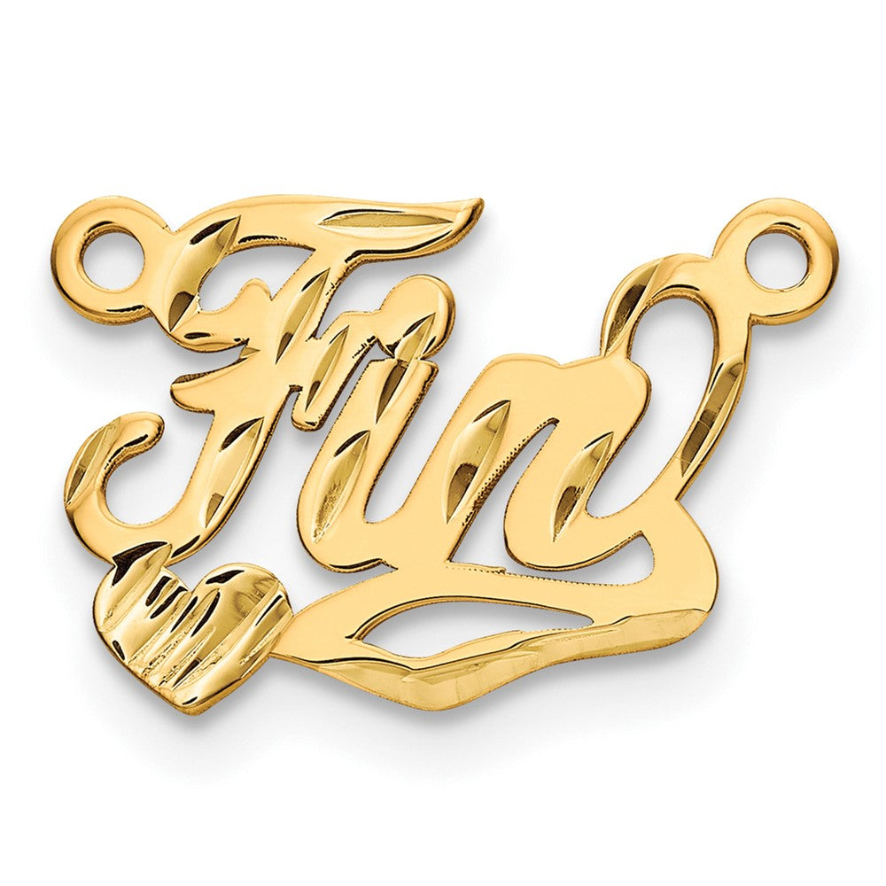 Sterling Silver/Gold-plated Diamond-Cut Heart Name Plate