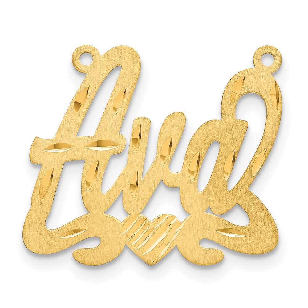 Sterling Silver/Gold-plated Satin Diamond-cut Heart Name Plate