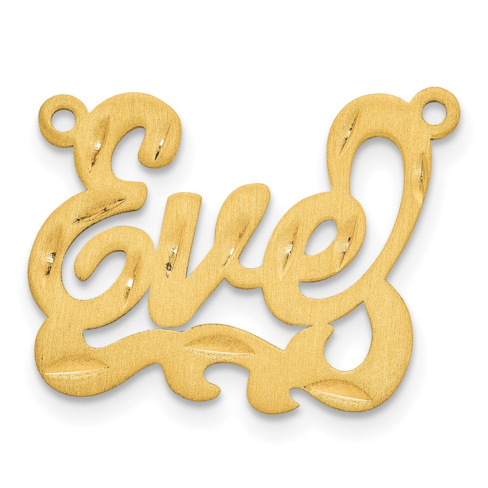 Sterling Silver/Gold-plated Satin Diamond-cut Name Plate