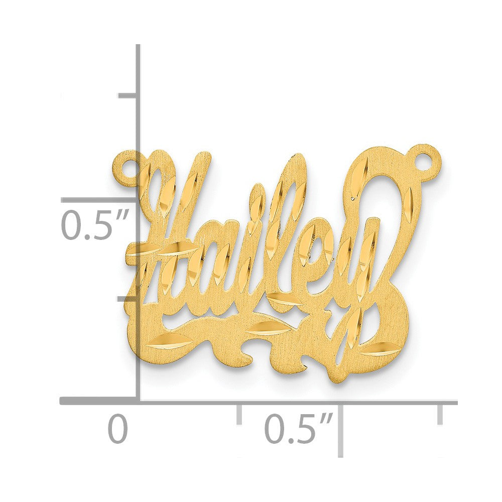 Sterling Silver/Gold-plated Satin Diamond-cut Name Plate