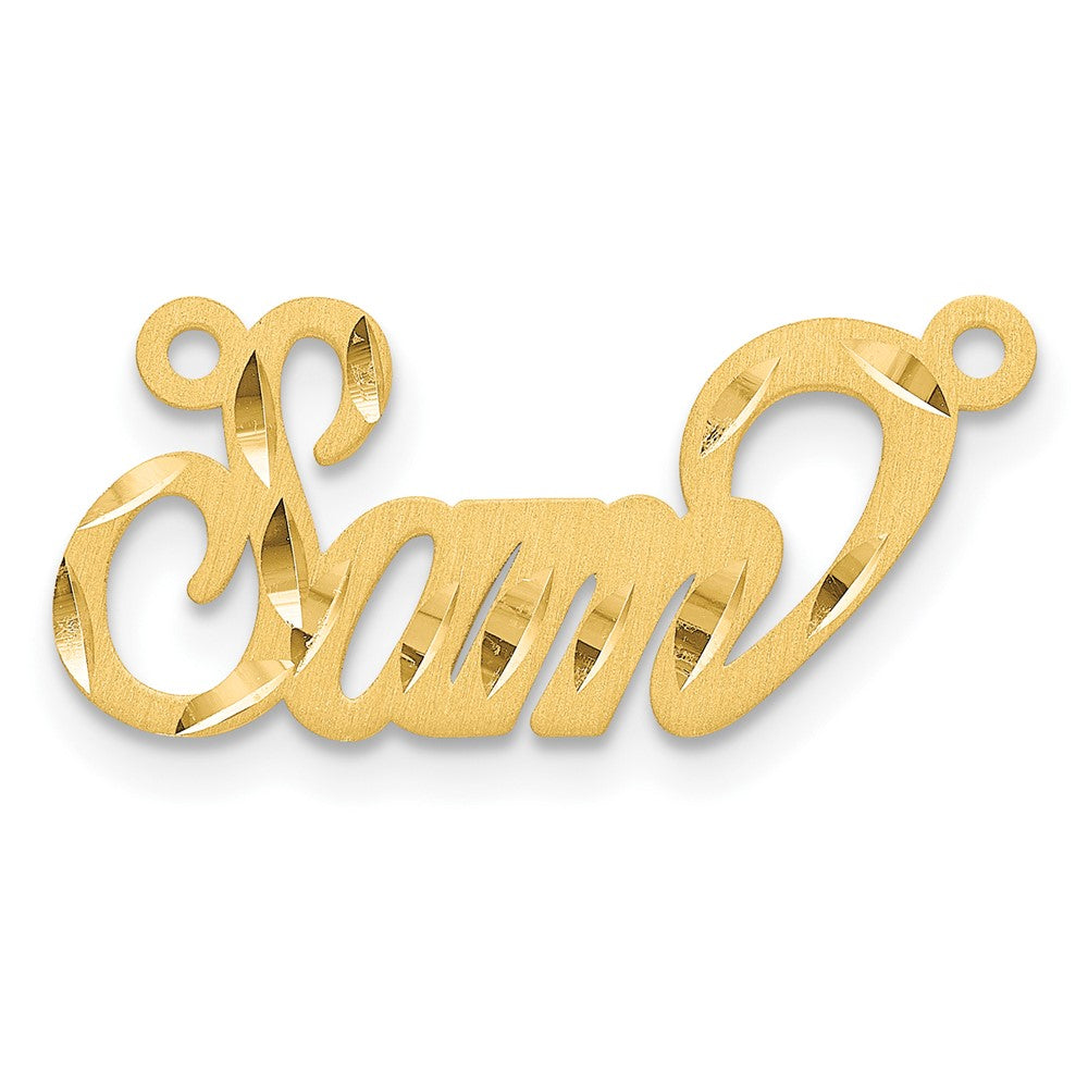 Sterling Silver/Gold-plated Satin Diamond-cut Name Plate