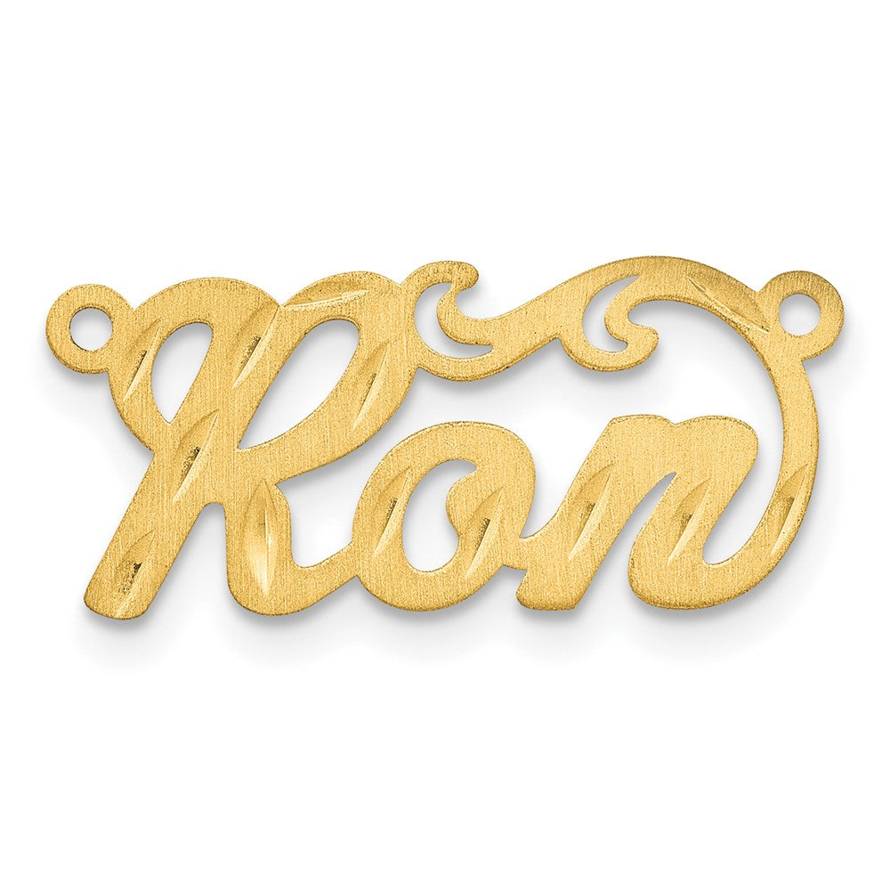 Sterling Silver/Gold-plated Satin Diamond-cut Name Plate