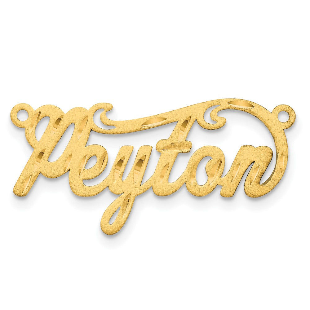 14k Yellow Gold  Satin Diamond-cut Name Plate