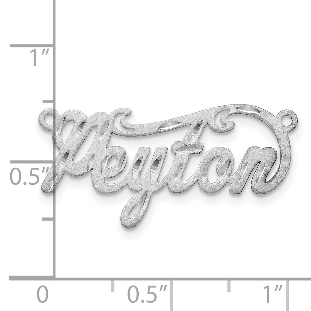 10k White Gold Satin Diamond-cut Name Plate
