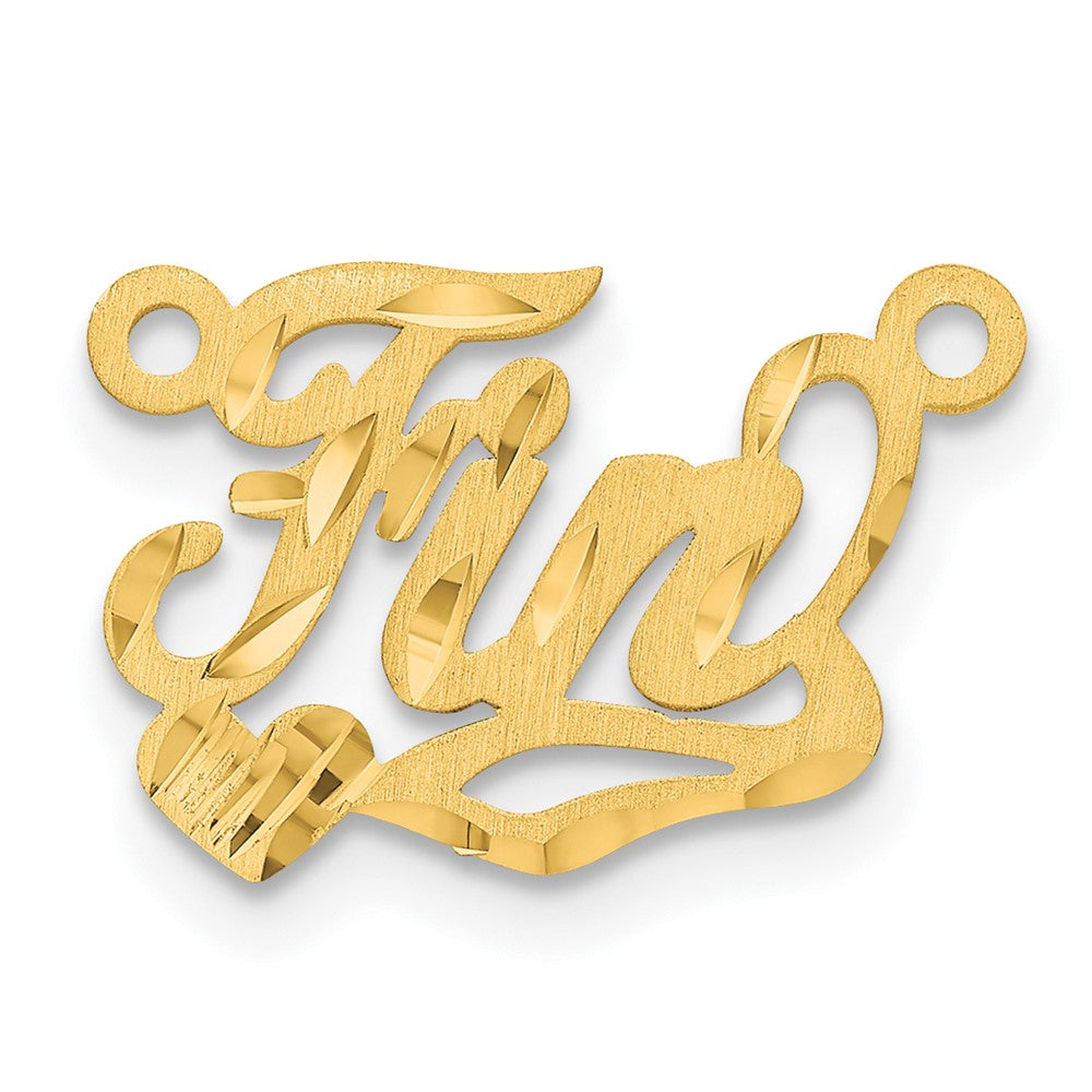 Sterling Silver/Gold-plated Satin Diamond-cut Heart Name Plate