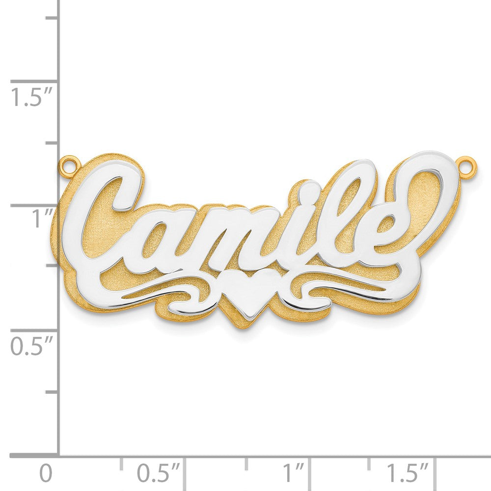 14k 3D Two-tone Polished Name Plate