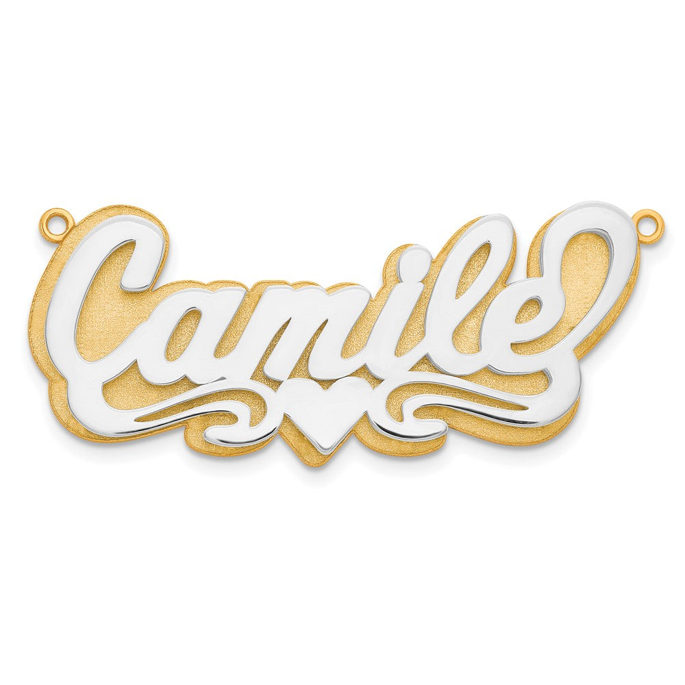 14k 3D Two-tone Polished Name Plate