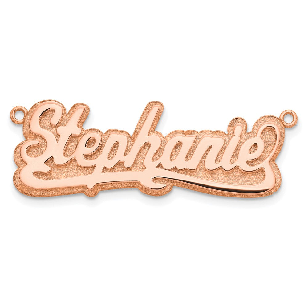 14K Rose Gold 3D Polished Name Plate