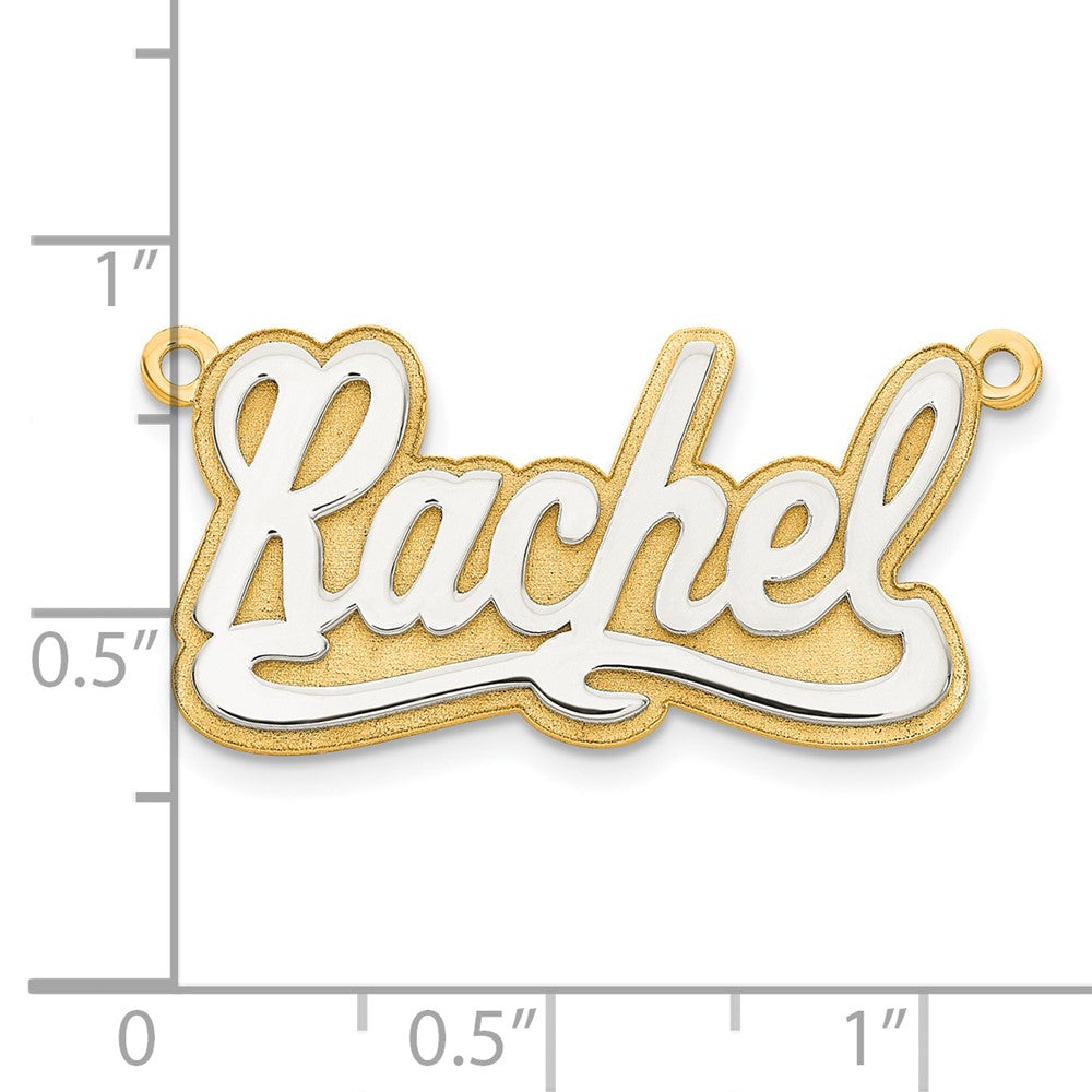 14k 3D Two-tone Polished Name Plate