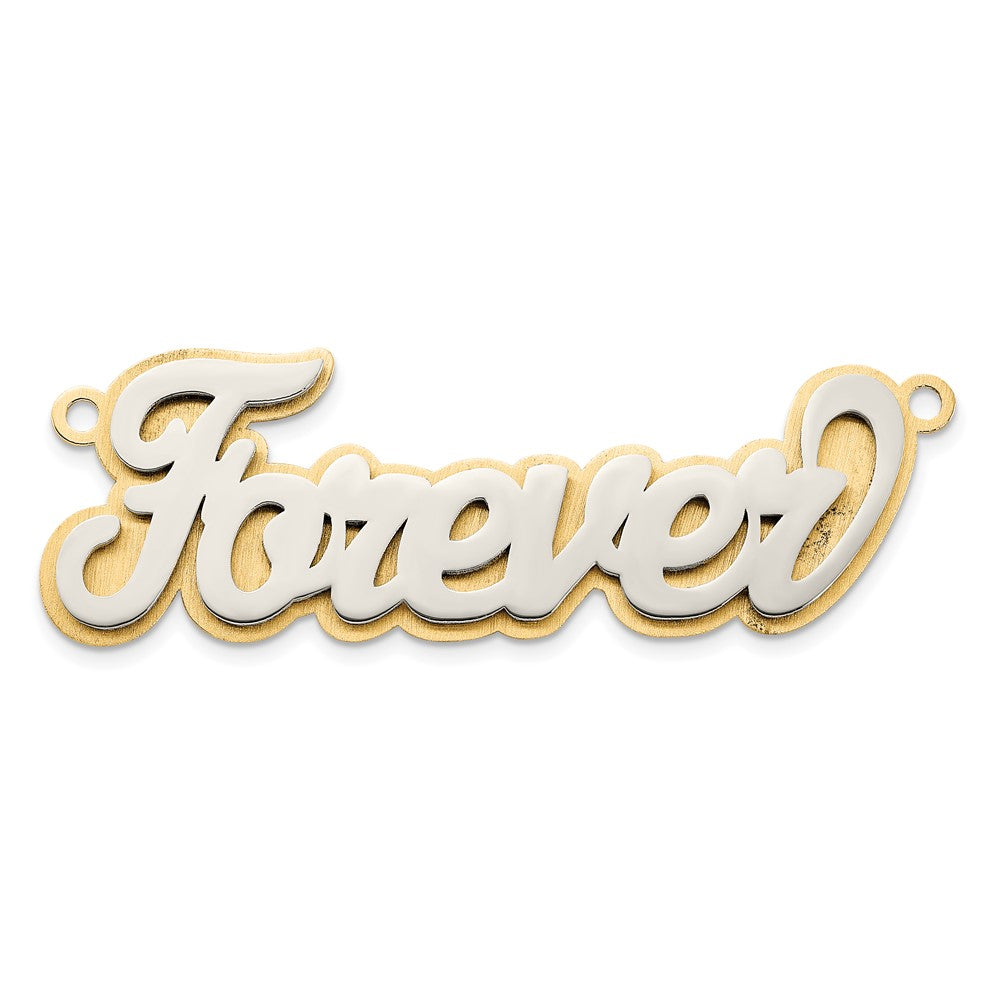 14k 3D Two-tone Polished Name Plate