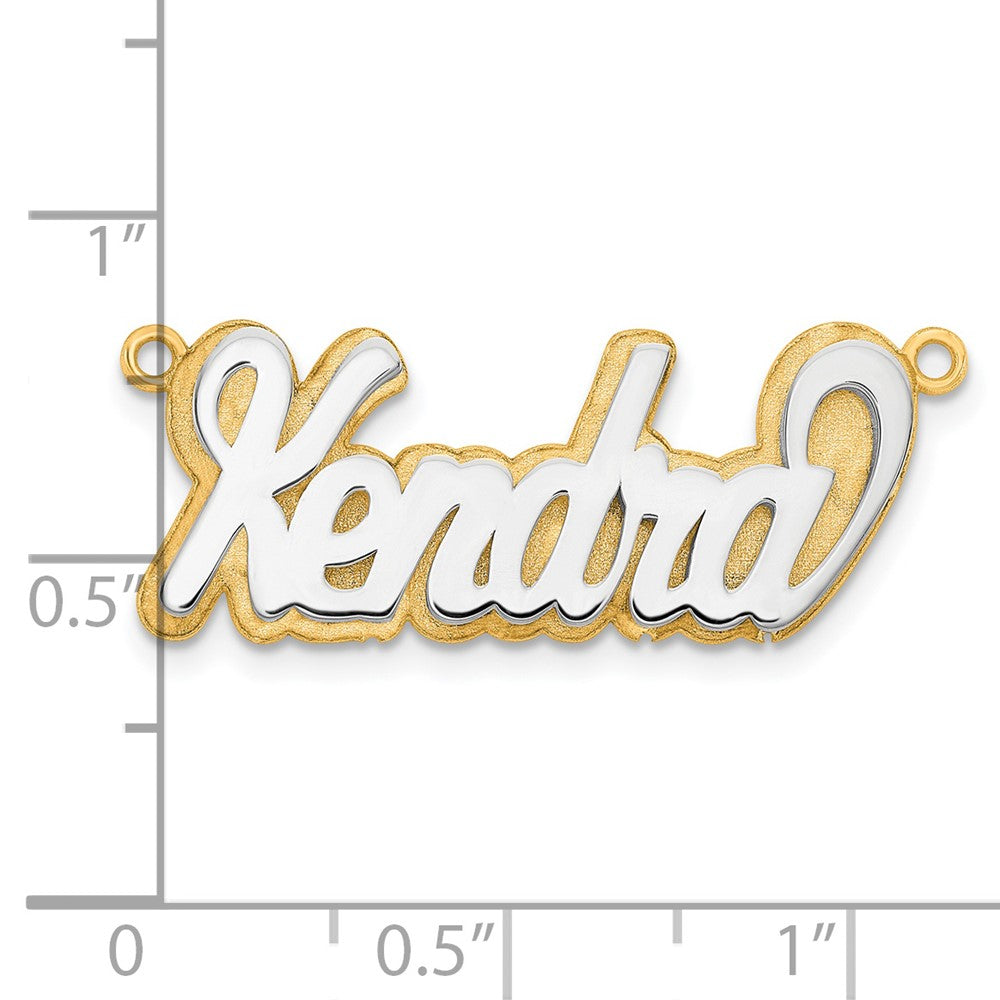 14k 3D Two-tone Polished Name Plate