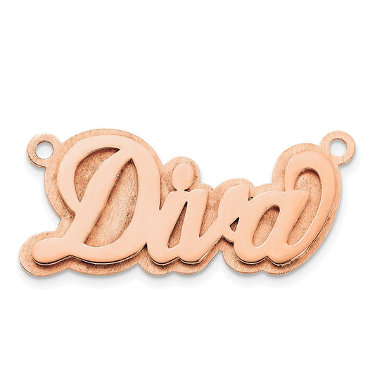 14k Rose Gold Polished 3D Name Plate