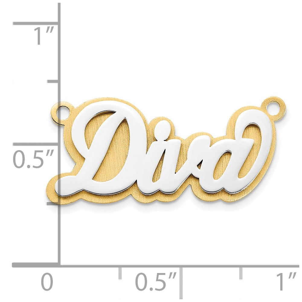 14k 3D Two-tone Polished Name Plate
