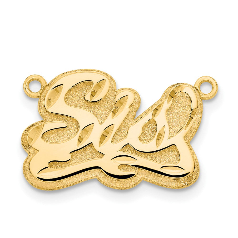 Sterling Silver/Gold-plated 3D Diamond-cut Name Plate