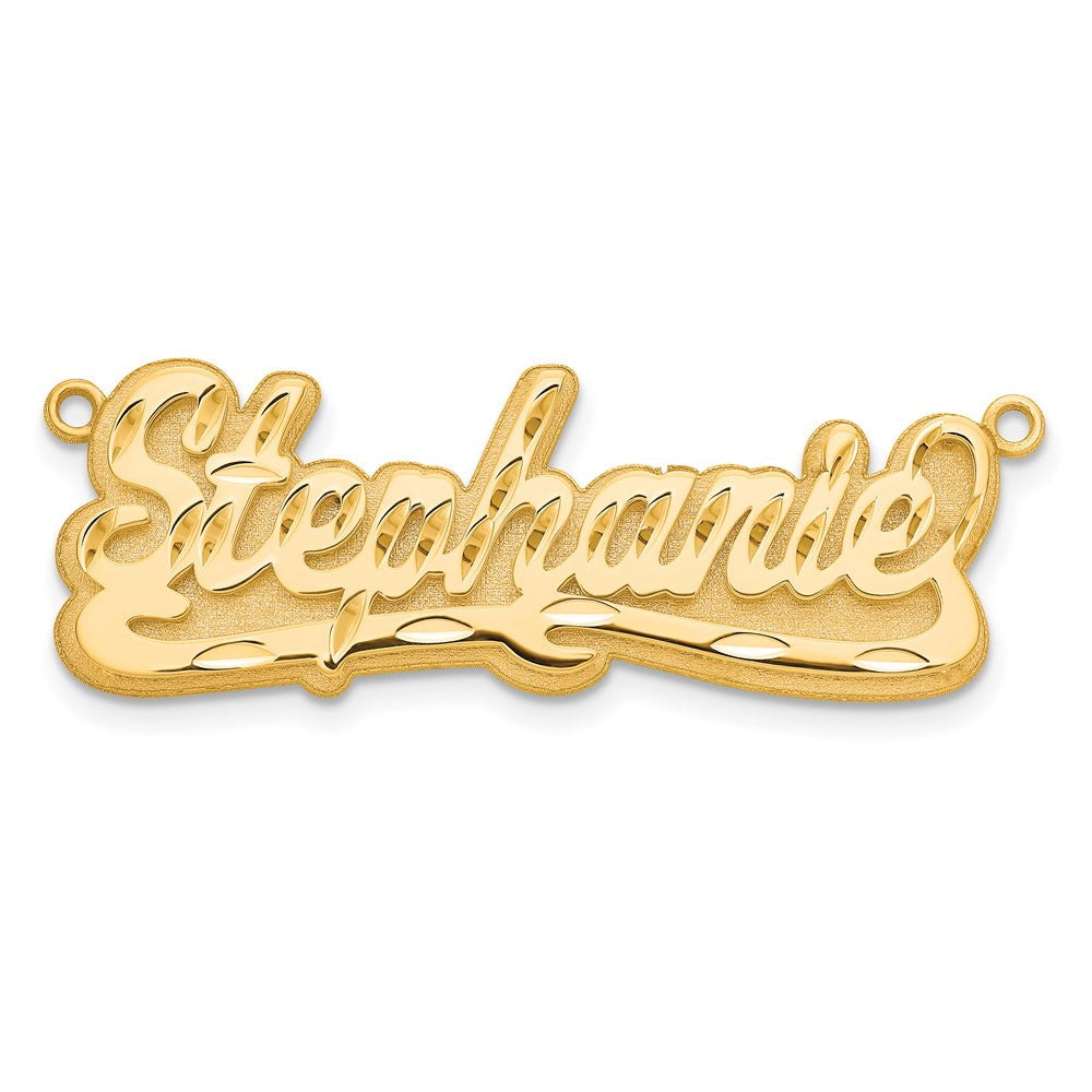 14k Yellow Gold 3D Diamond-cut Name Plate