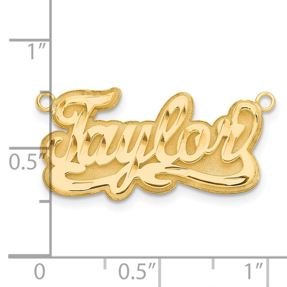 14k Yellow Gold 3D Diamond-cut Name Plate