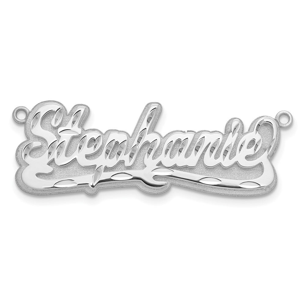 Sterling Silver/Rhodium-plated 3D Diamond-cut Name Plate