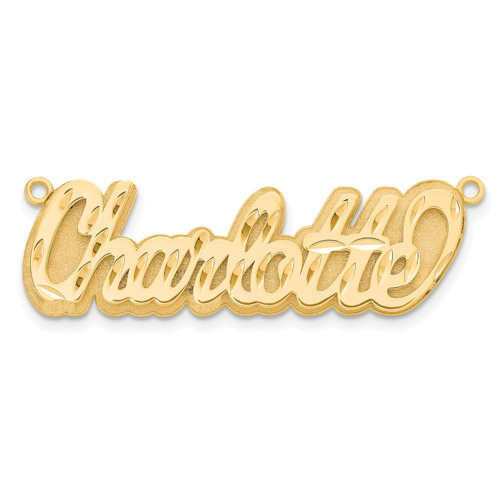 14k Yellow Gold 3D Diamond-cut Name Plate